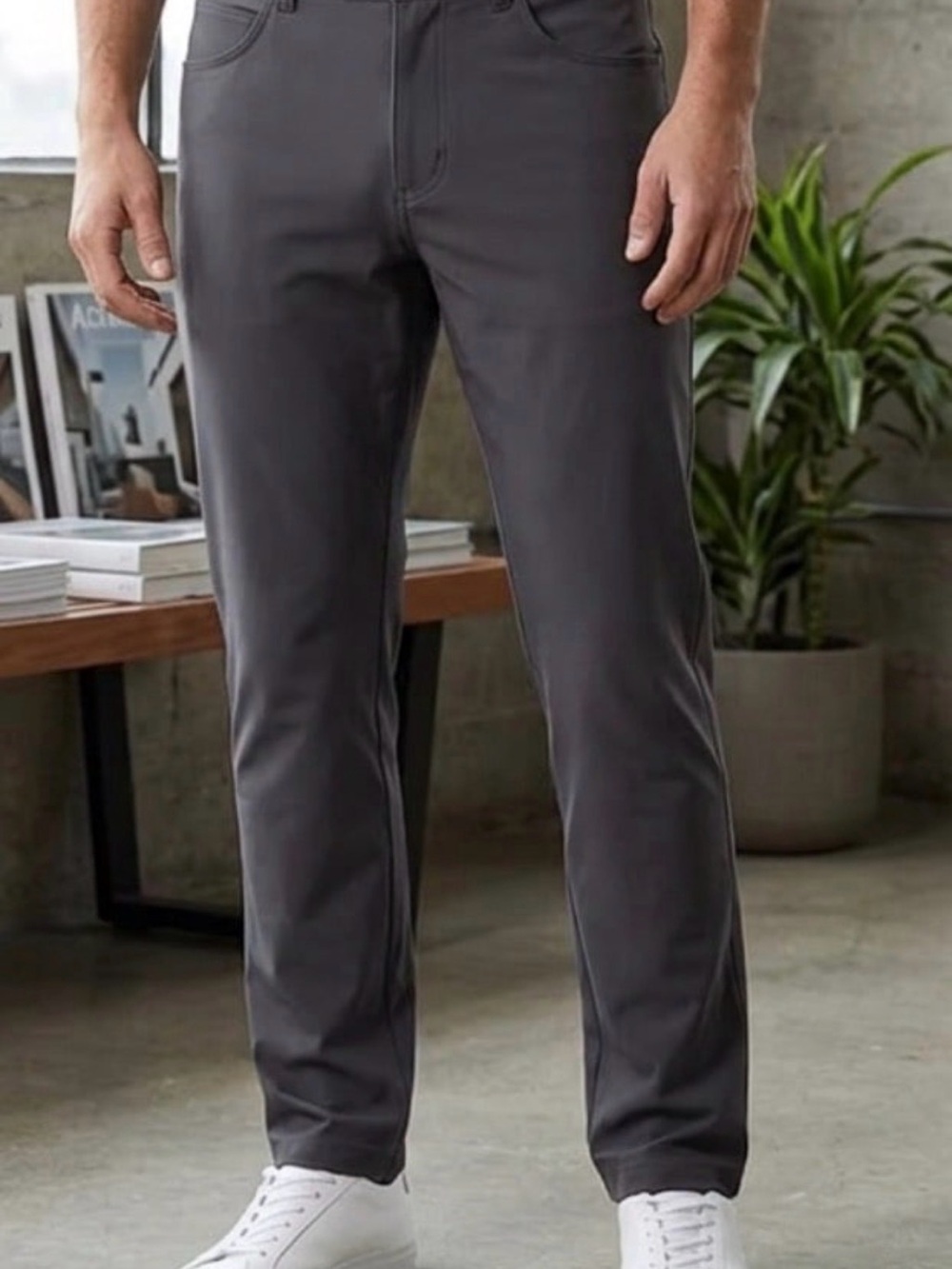 ZeroXposur Men's Dark Gray Pants with Branded Button